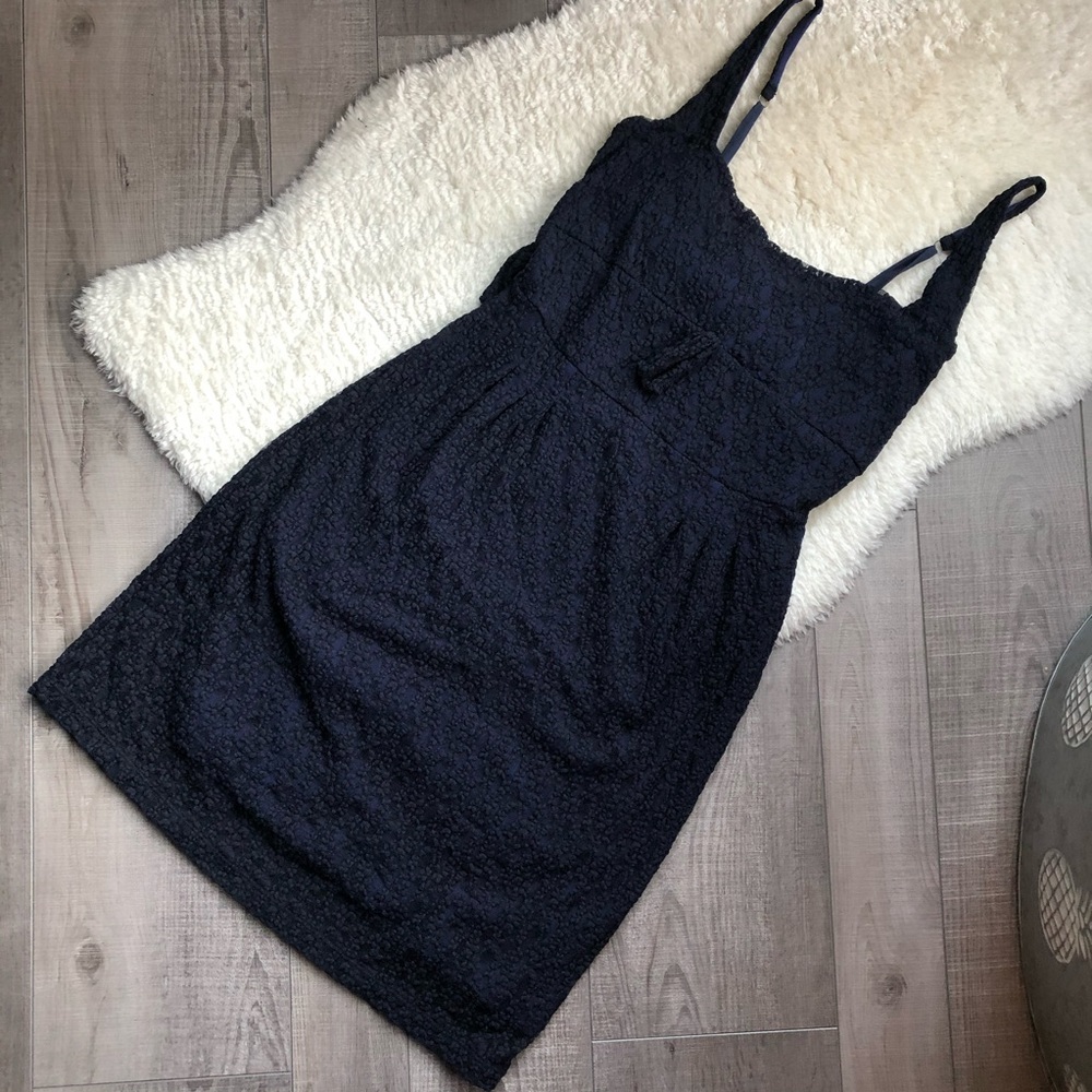 Free People Navy Black Lace Dress Stretchy M
